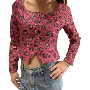 Mid Century Dirndl Stadl XS Cropped Peplum Jacket